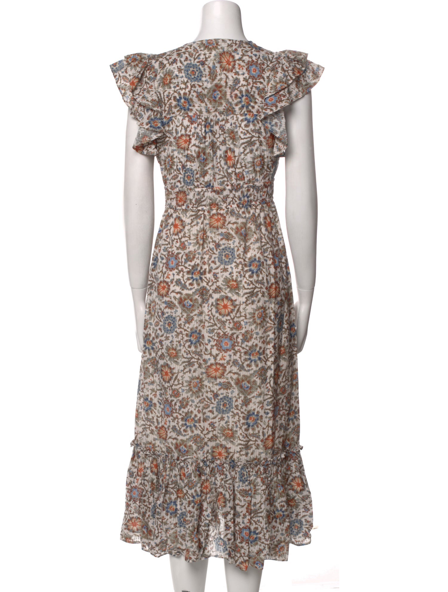 Veronica Beard Floral Print Midi Length Dress